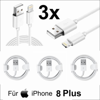 3x iPhone 8 Plus Lightning auf USB Kabel 1m Ladekabel